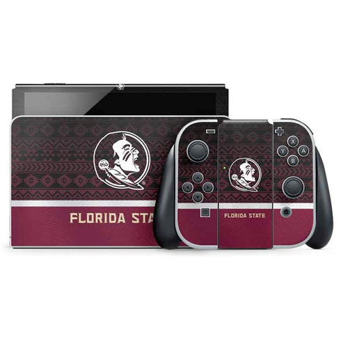 Florida State University Pattern Jersey Nintendo Switch OLED (2021) Skin